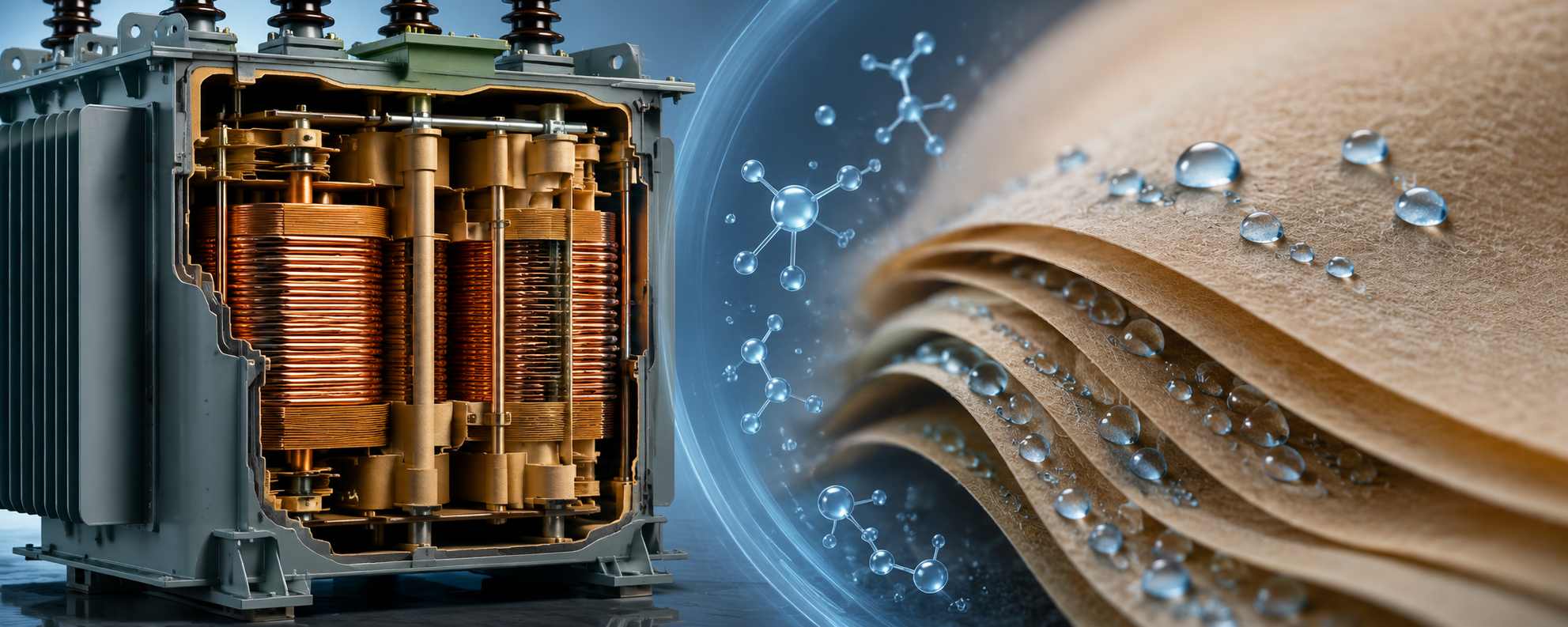 Transformer winding and moisture-laden insulation paper
