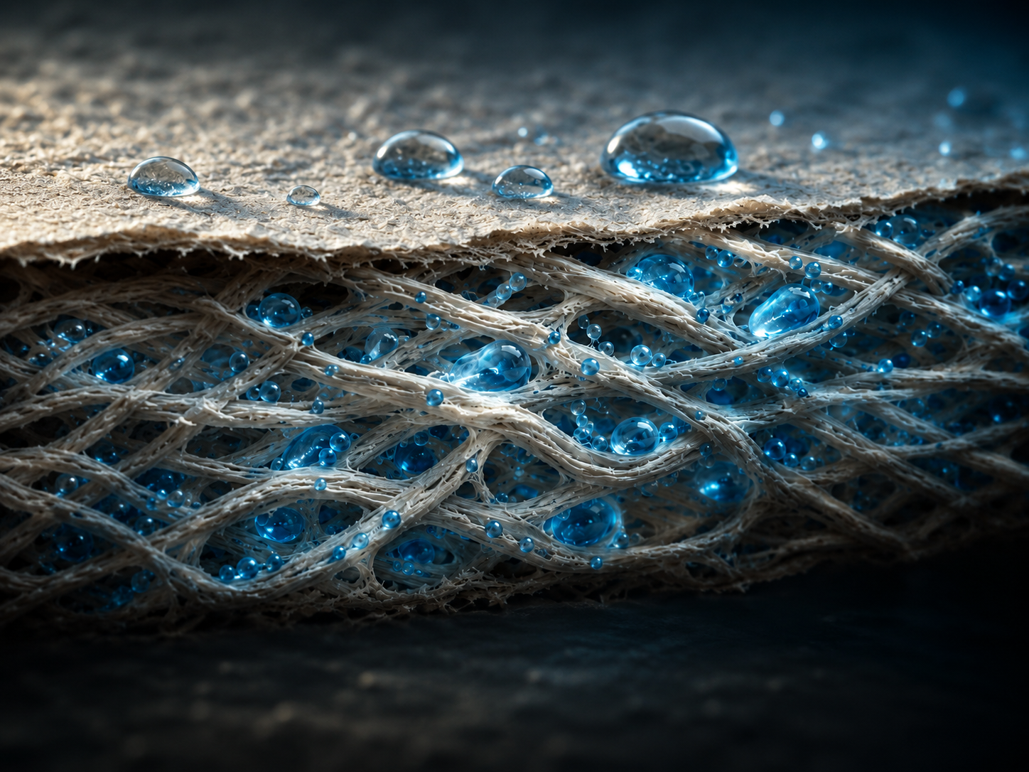 Cellulose insulation with moisture droplets